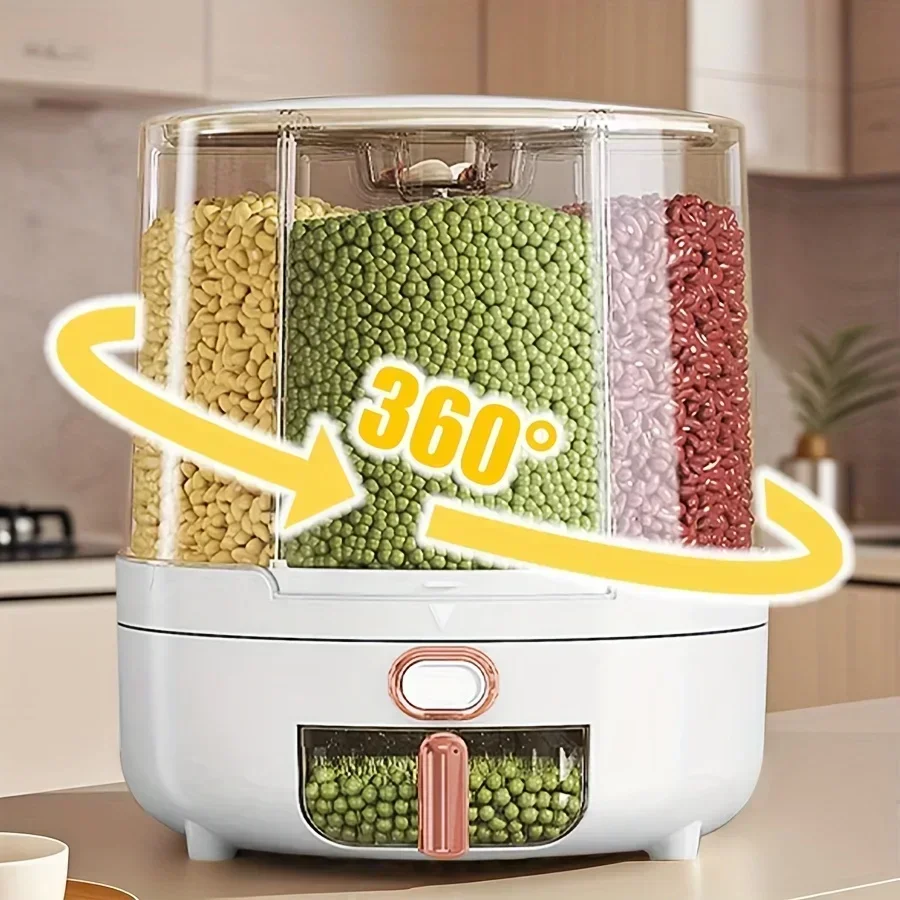Food Storage Meals - 6-Kompartemen 360 ° Wadah Penyimpanan Makanan