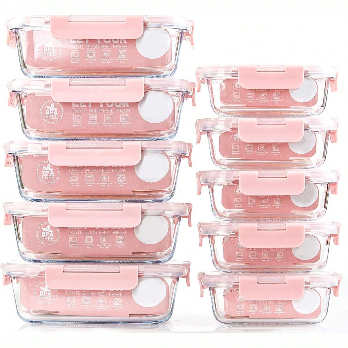 Food Storage Meals - 10 Wadah Makanan Kaca, Wadah Penyimpanan