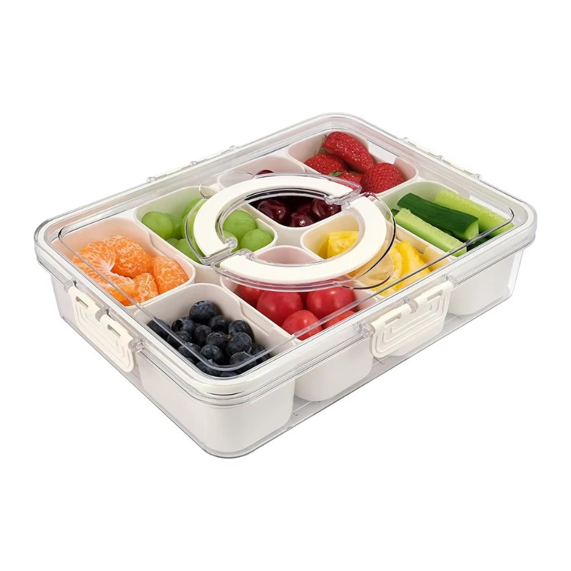 Food Storage With Dividers - Kotak Penyaji Plastik PET dengan 8