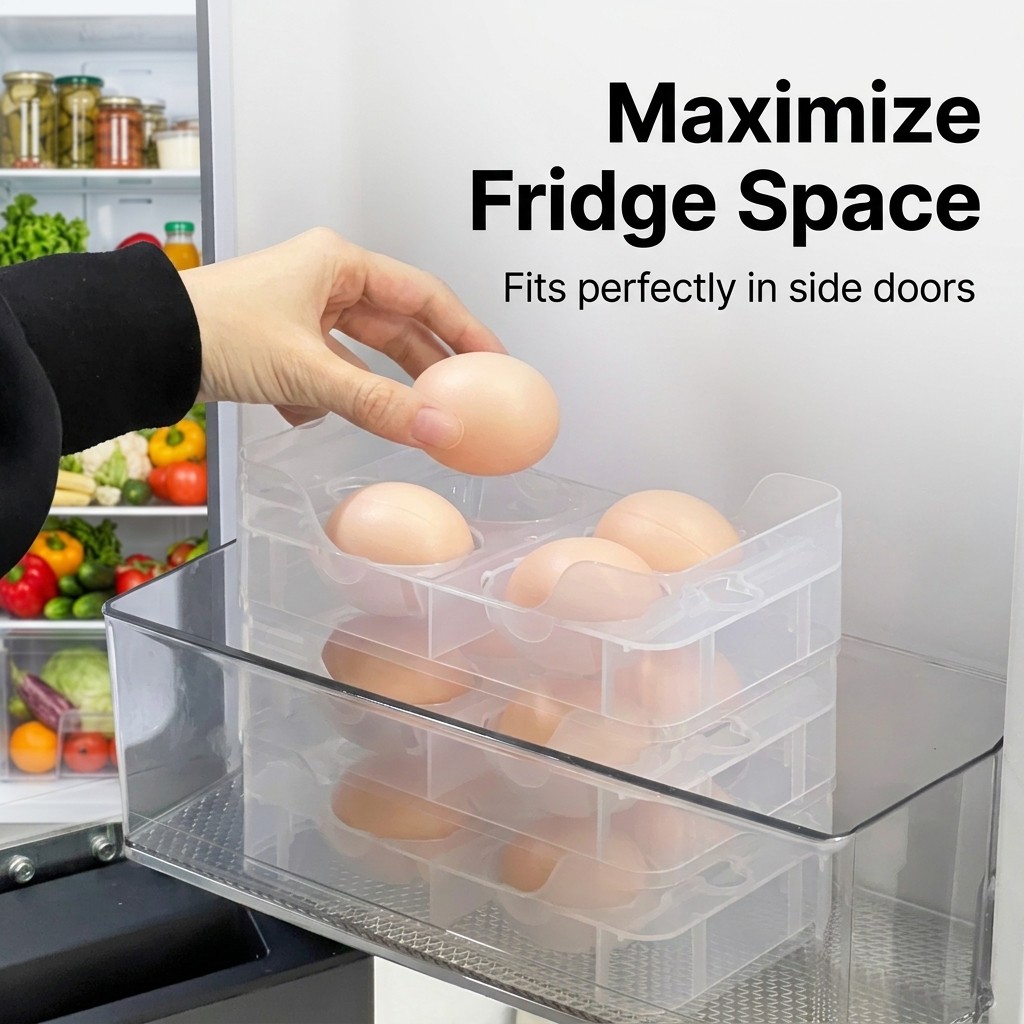 Wadah Telur yang Dapat Ditumpu - Food Storage With Dividers ulasan dan harga