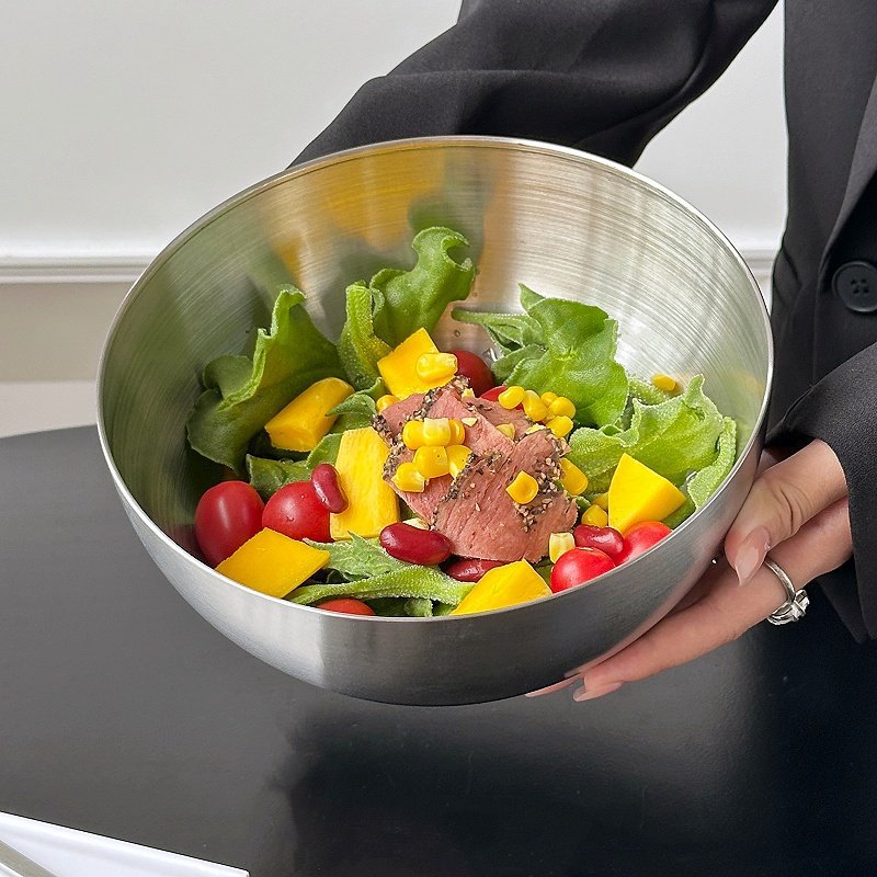 Mangkuk Salad emas dan perak,  - Food Storage Meals ulasan dan harga