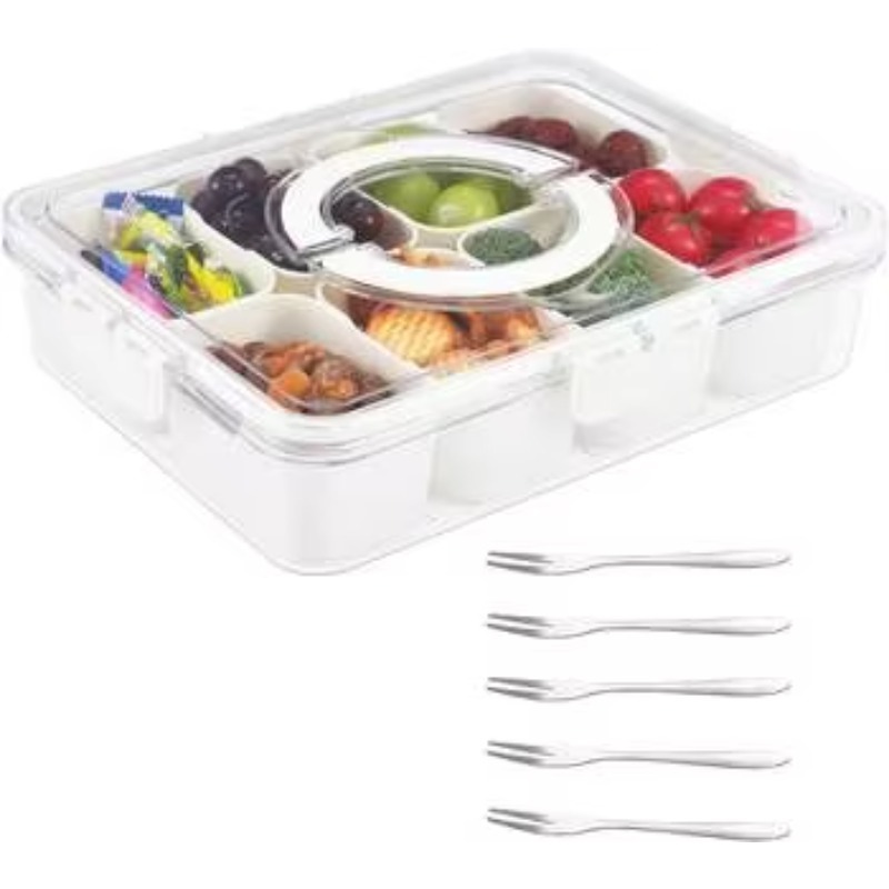 Kotak Penyaji Plastik PET deng - Food Storage With Dividers ulasan dan harga
