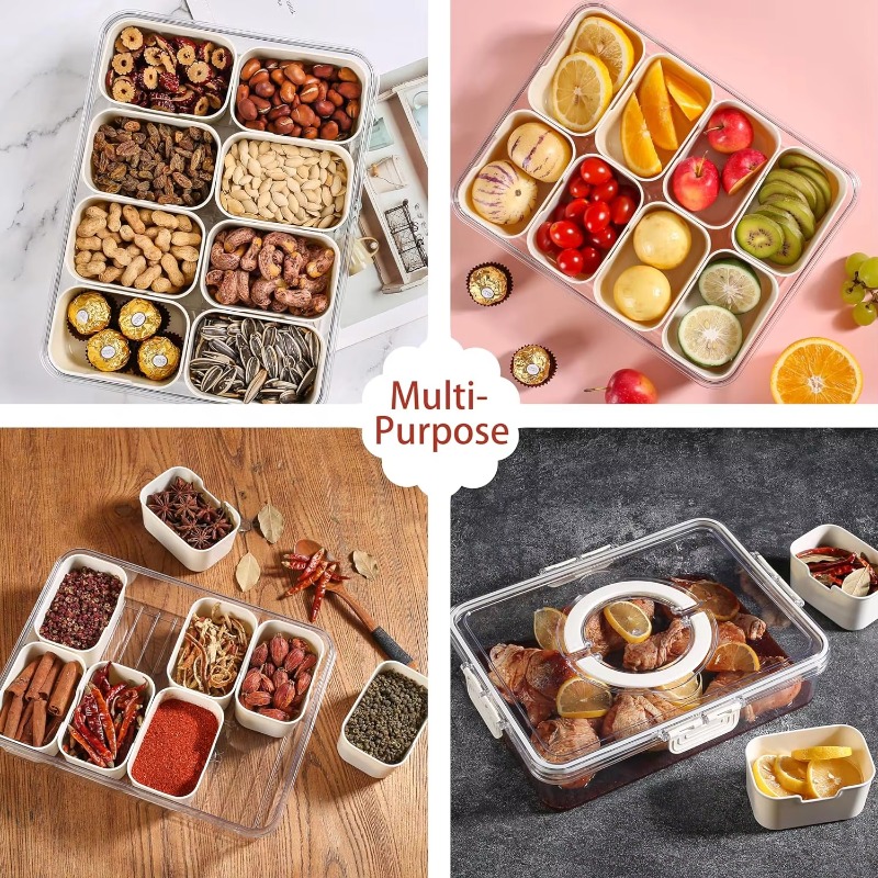 Kotak Penyaji Plastik PET deng - Food Storage With Dividers ulasan dan harga
